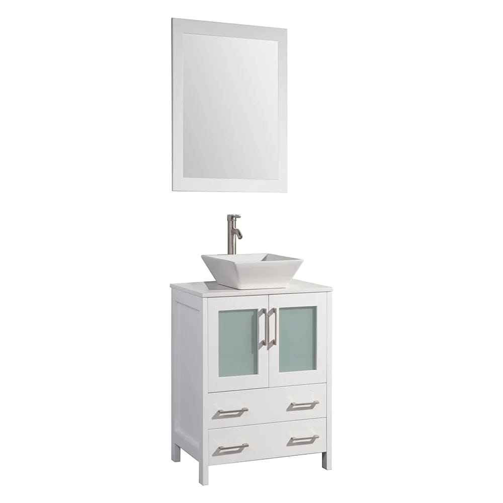 30 in. Single Sink Small Bathroom Vanity Set in White