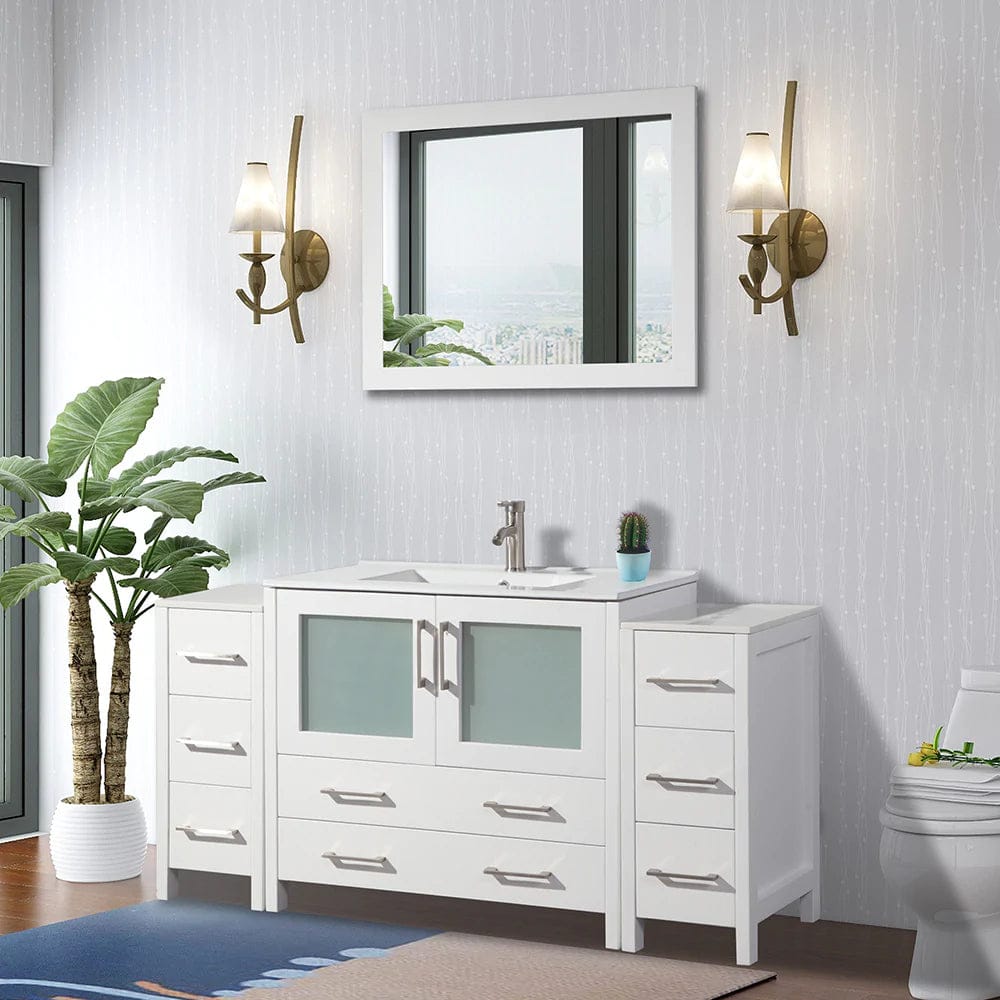 Ocean Royal 60 in. White Single Vanity Set with Mirror
