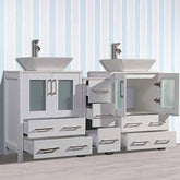84 in. Double Sink Bathroom Vanity Combo Set in White - Decohub Home