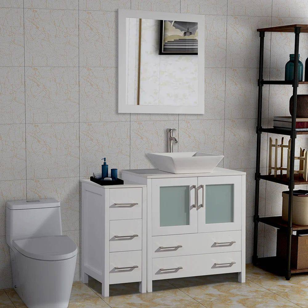 Ocean Royal 42 in. White Single Sink Vanity Set with 5 Drawers