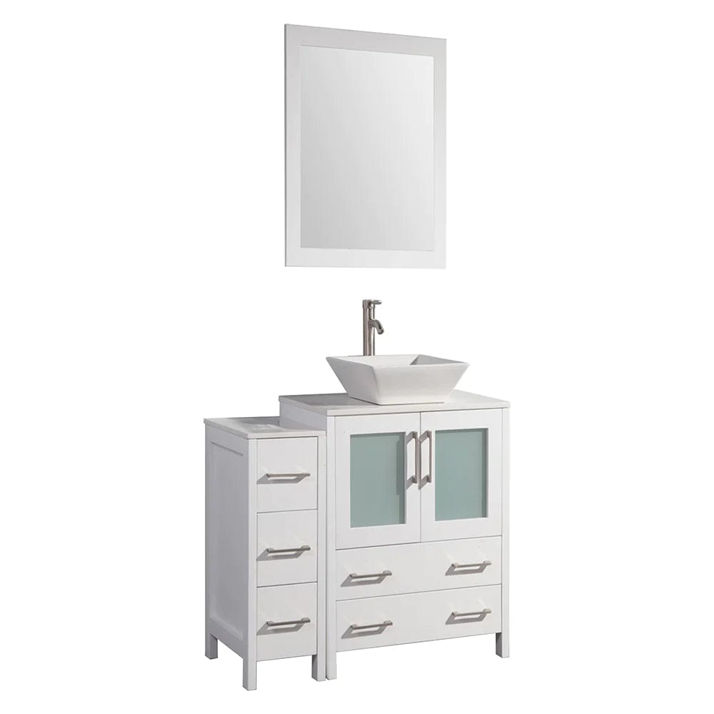 Ocean Royal 42 in. White Single Sink Vanity Set with 5 Drawers
