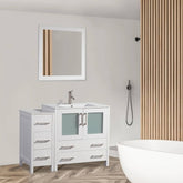 42 in. Single Sink Bathroom Vanity Set in White - Decohub Home