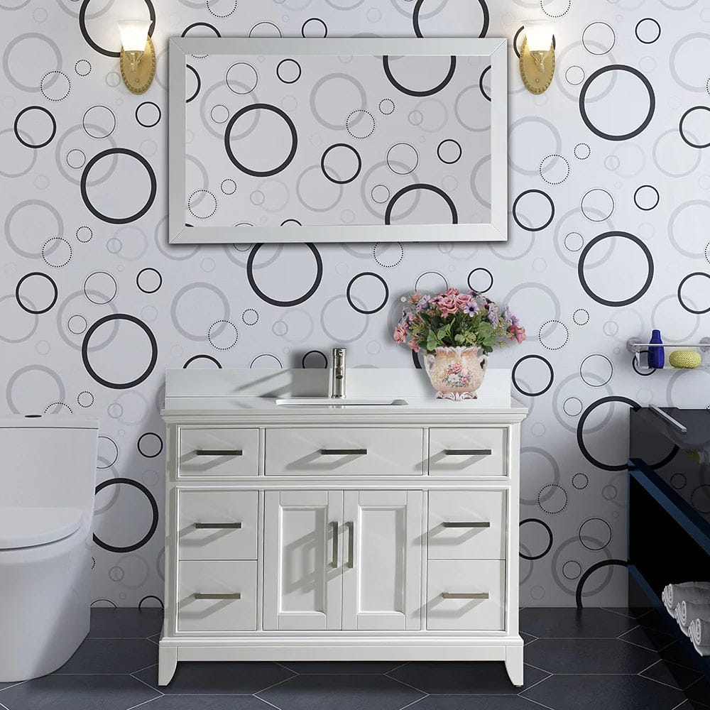 48 in. Single Sink Bathroom Vanity Set in White