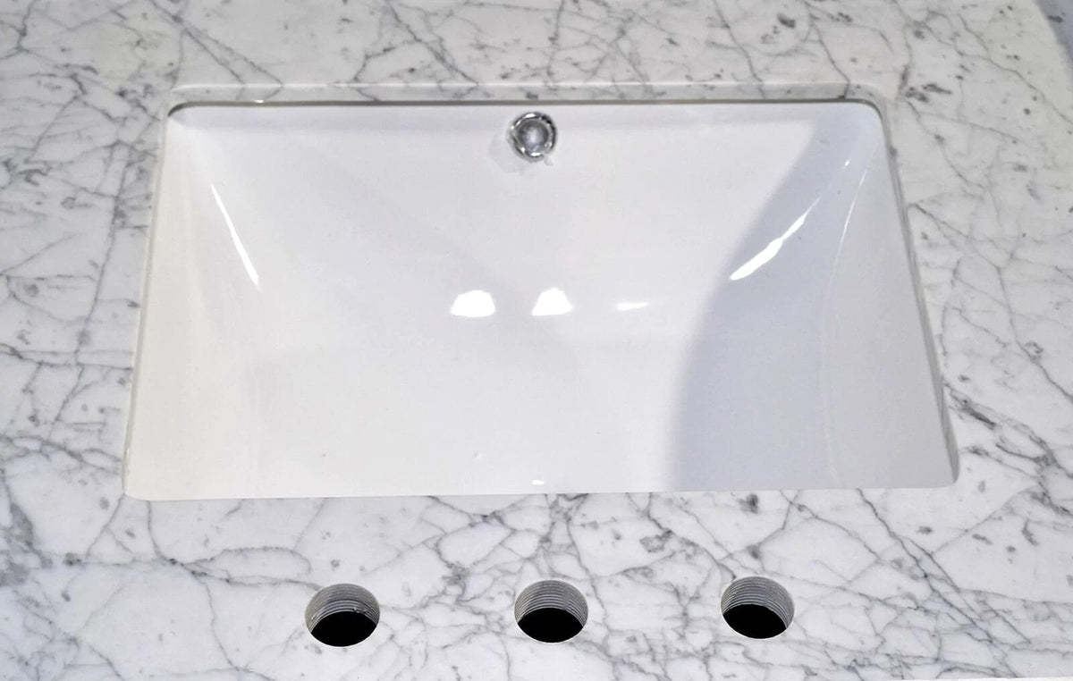 48 in. Single Sink Bathroom Vanity Set in White with Carrara Marble Top