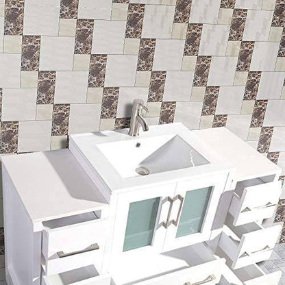 48 in. Single Sink Modern Bathroom Vanity Combo Set in White - Decohub Home