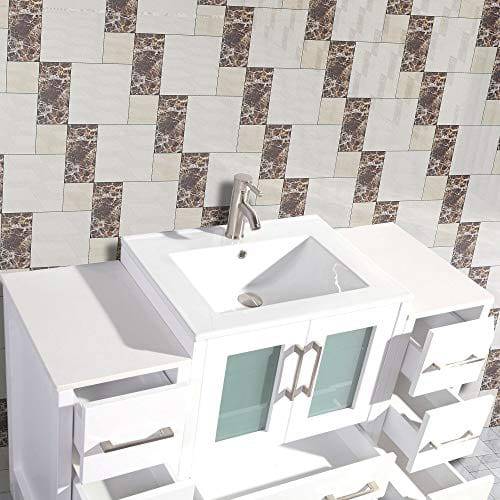 Ocean Royal 48 in. White Single Sink Vanity with 8 Drawers