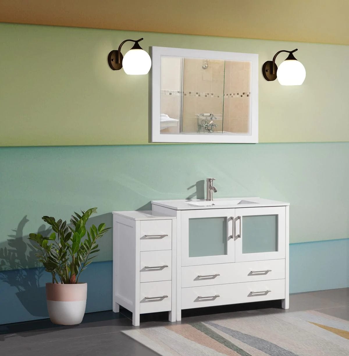 Ocean Royal 48 in. White Single Vanity Set with Mirror