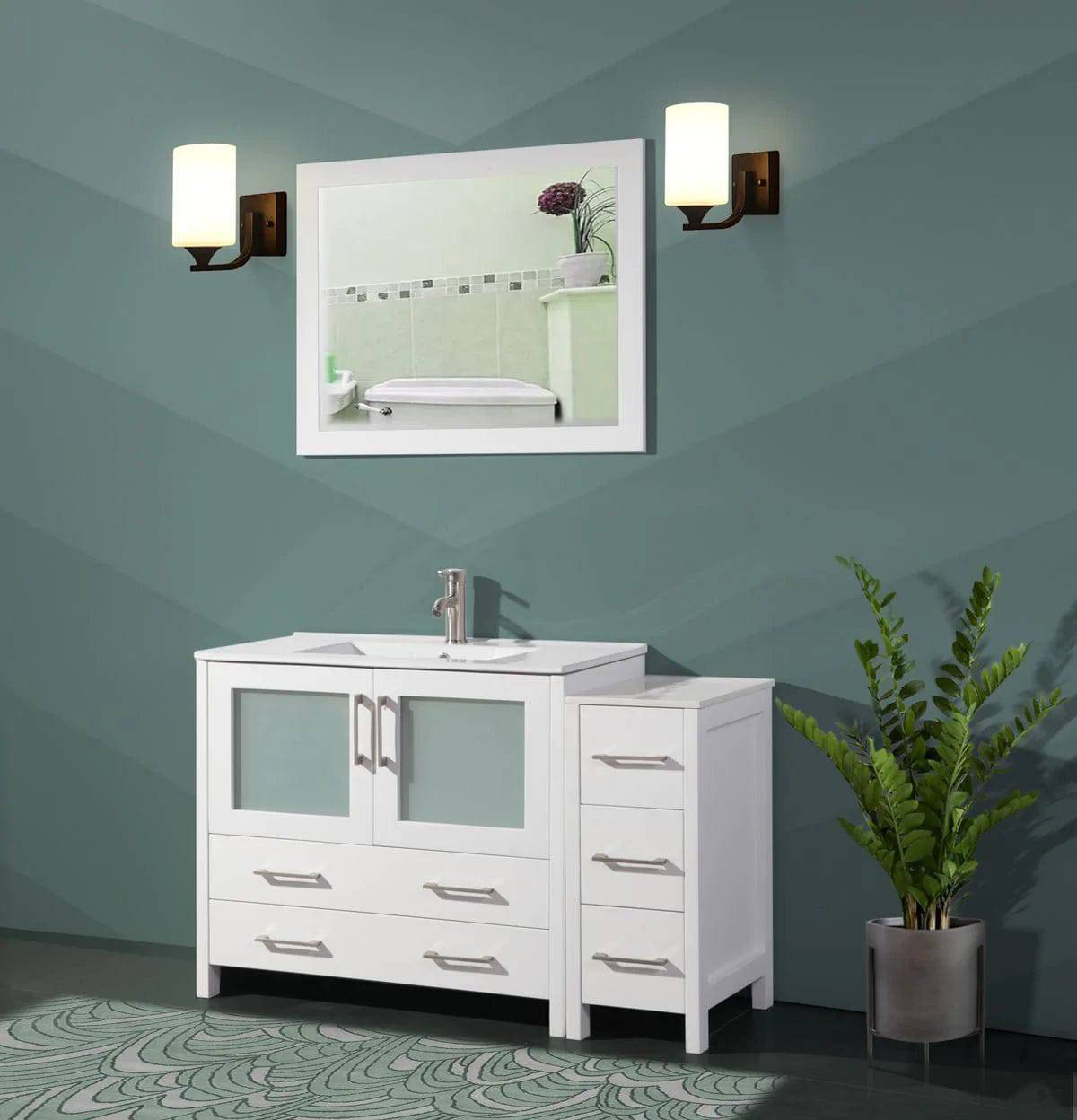 Ocean Royal 48 in. White Single Vanity Set with Mirror