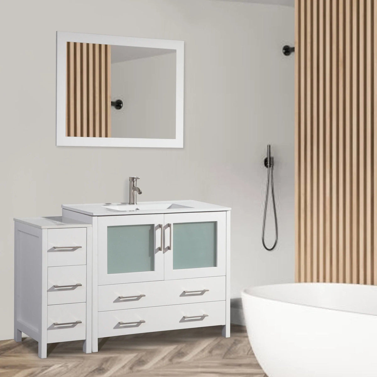 Ocean Royal 48 in. White Single Vanity Set with Mirror