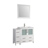 48 in. Single Sink Modern Bathroom Vanity Compact Set in White - Decohub Home