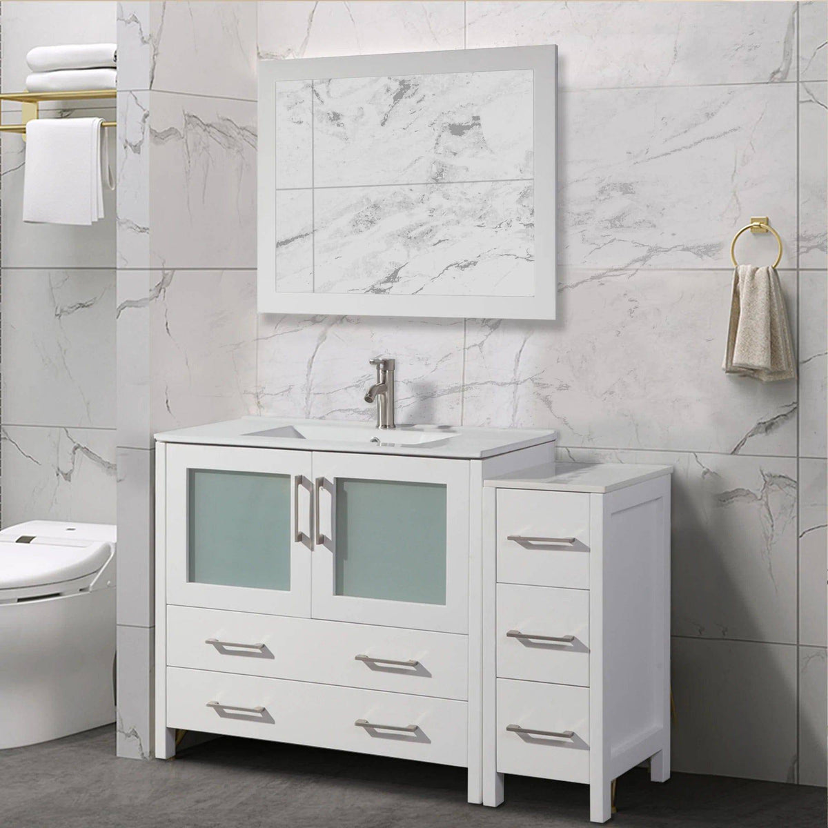 Ocean Royal 48 in. White Single Vanity Set with Mirror