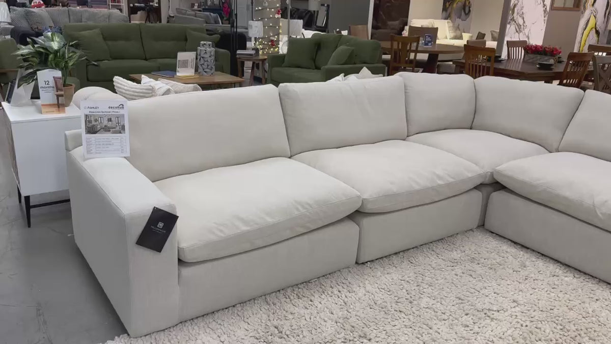 Load video: Elyza 5-piece Linen Sectional 