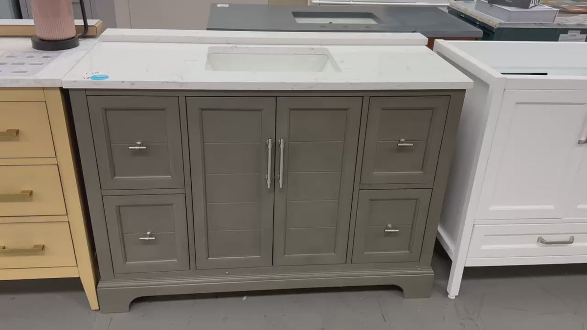 Load video: 48 in. Vannes Single Sink Bathroom Vanity