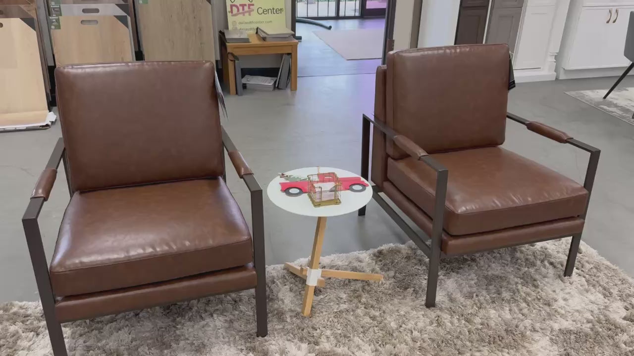 Peacemaker Light Brown Faux Leather Accent Chair