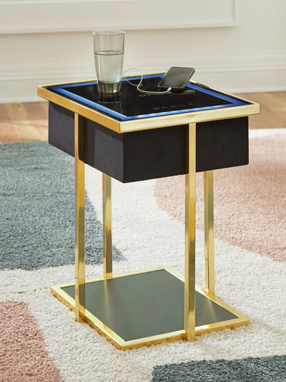 Rexwell Black Accent Table with Speaker