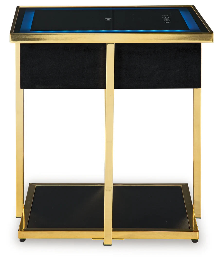 Rexwell Black Accent Table with Bluetooth Speaker