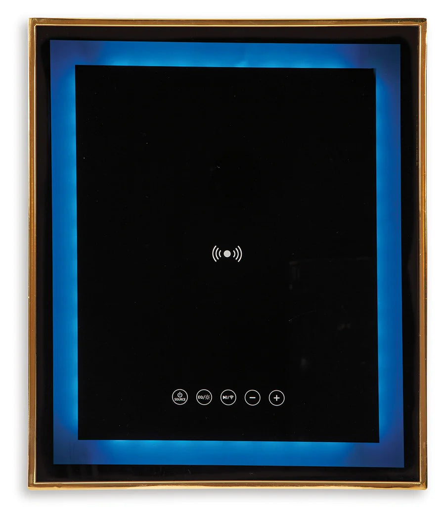 Rexwell Black Accent Table with Bluetooth Speaker