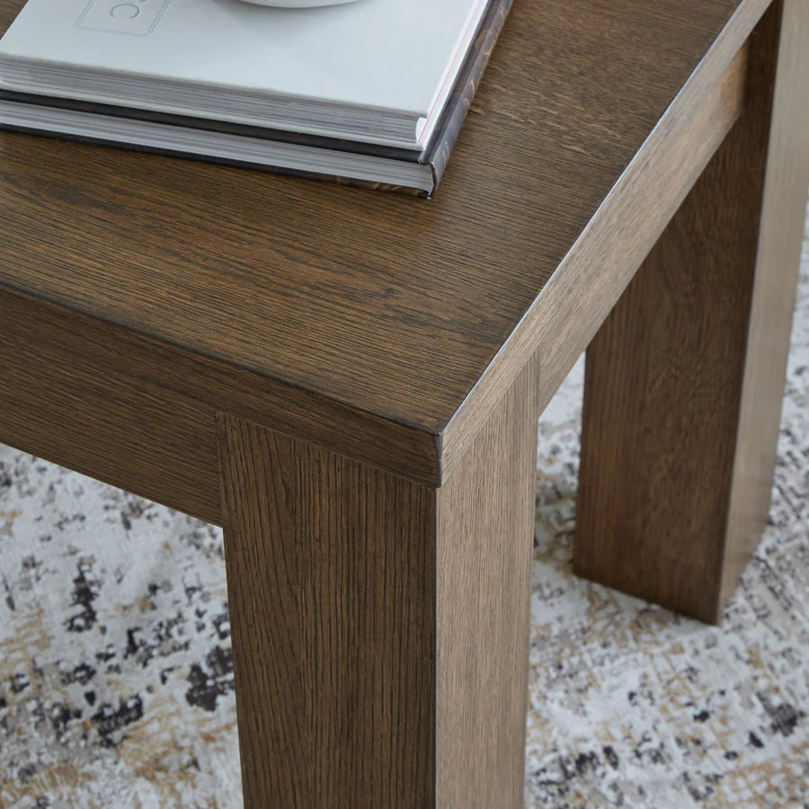 Rosswain Warm Brown End Table with Wireless Charging