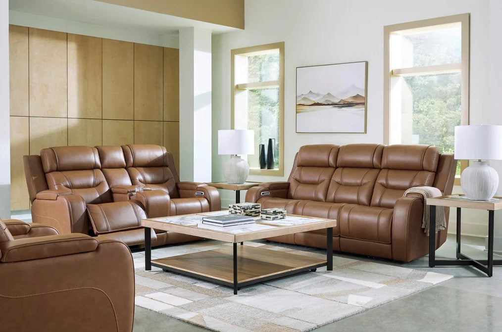 Knightington Caramel 3-Piece Power Reclining Set