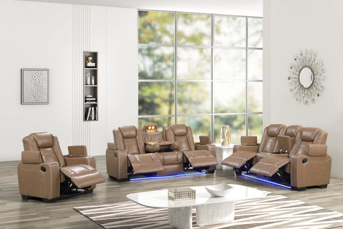 Stefano 3-Piece Manual Reclining Living Room Set