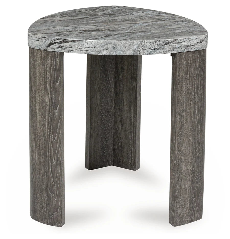 Surmour Gray Faux Marble End Table