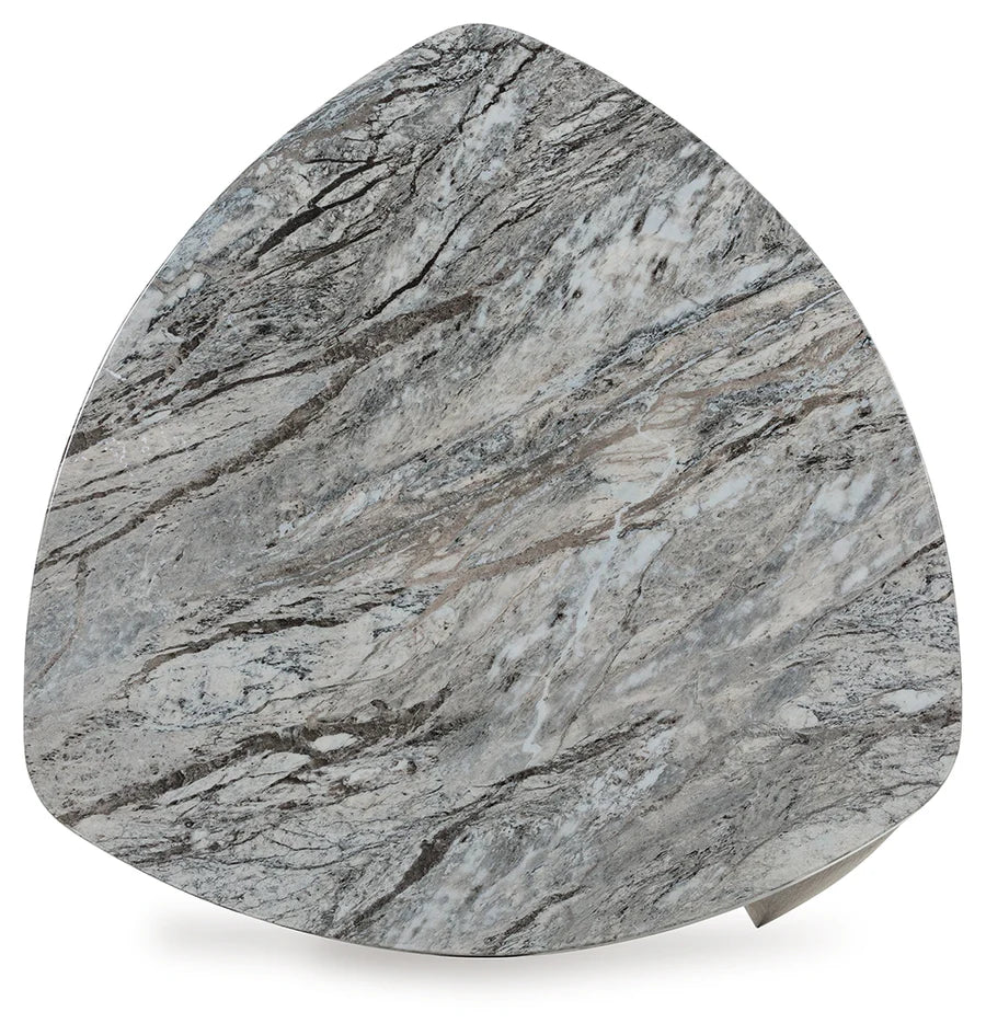 Surmour Gray Faux Marble End Table