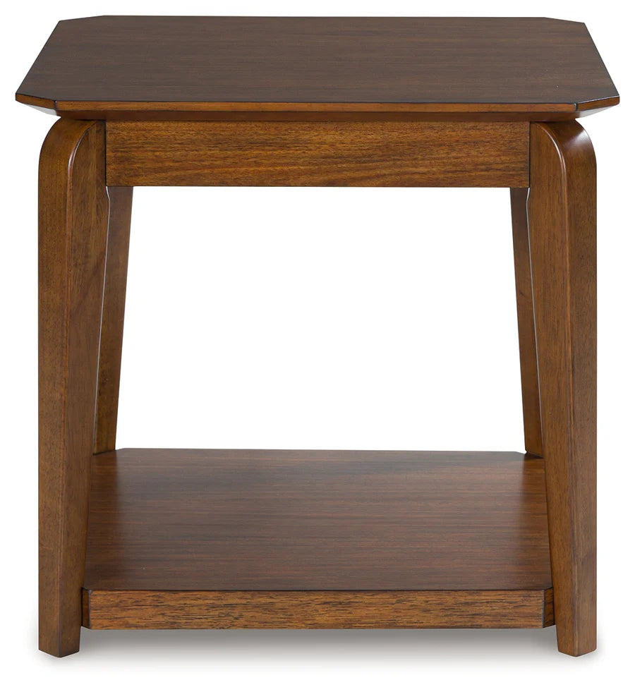 Trenmour Medium Brown End Table with Shelf