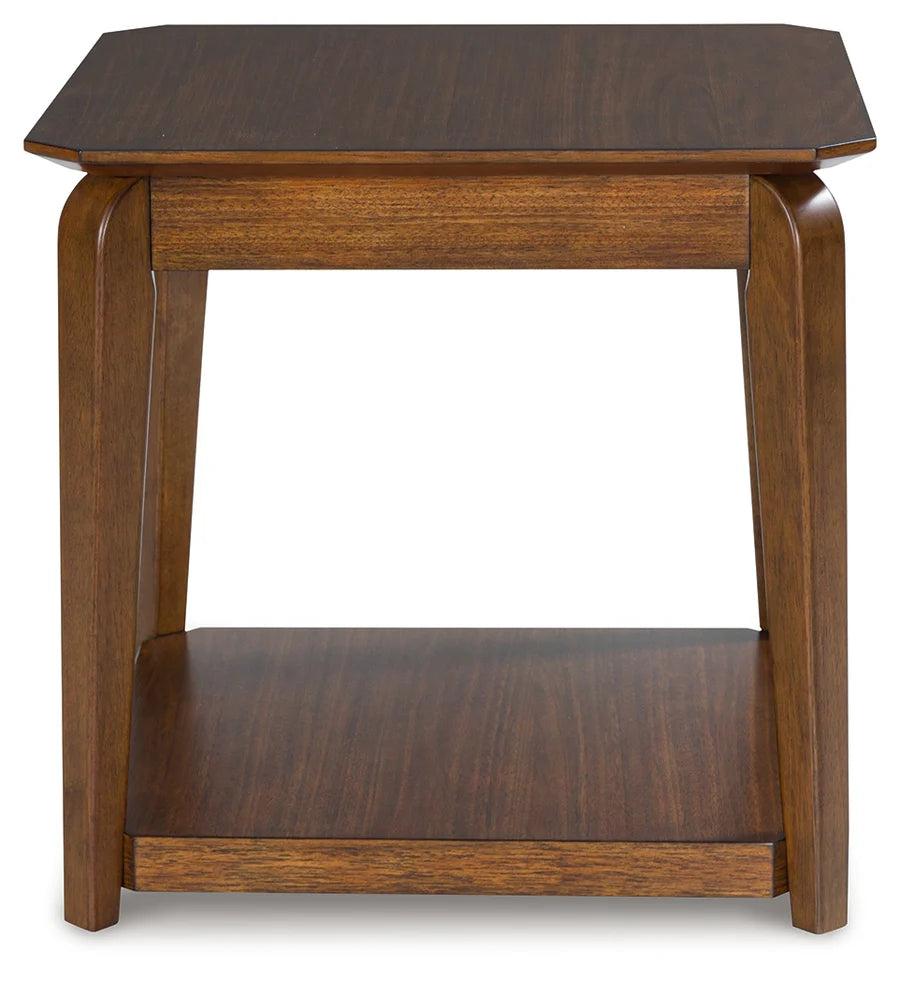 Trenmour Medium Brown End Table with Shelf
