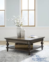 Veramond Walnut-Finish Square Coffee Table