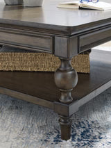Veramond Walnut-Finish Square Coffee Table