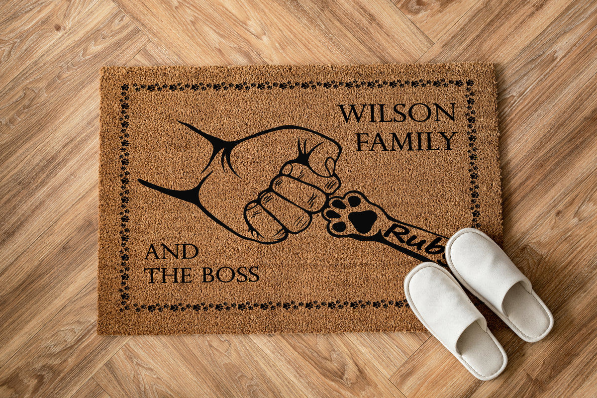 Custom Dog Family Name Doormat