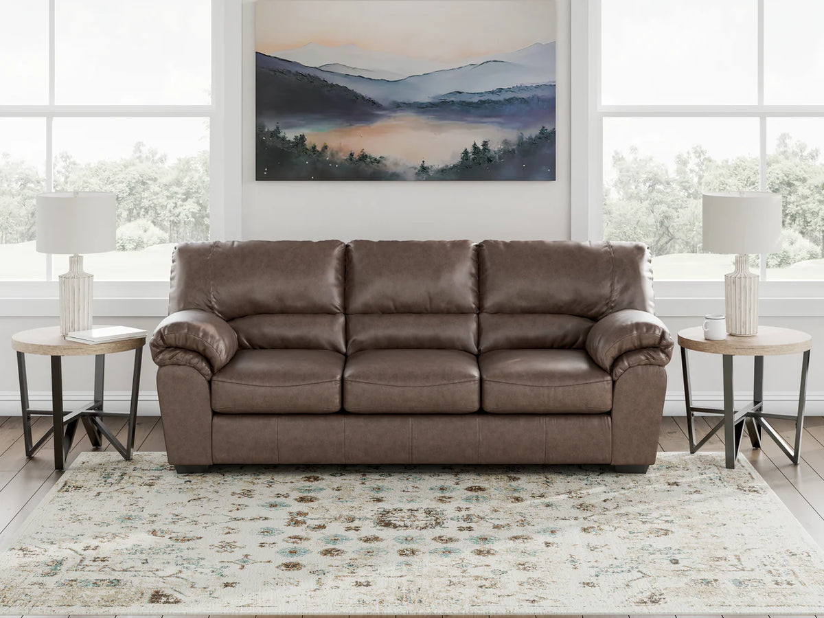 WillowBend Faux Leather Sofa, Brown or Caramel