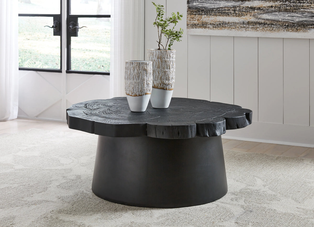 Wimbell Black Live-Edge Coffee Table