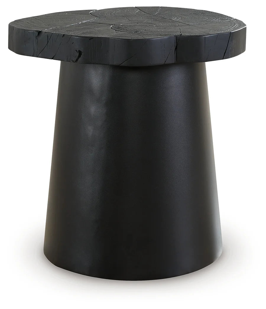 Wimbell Black Live-Edge End Table