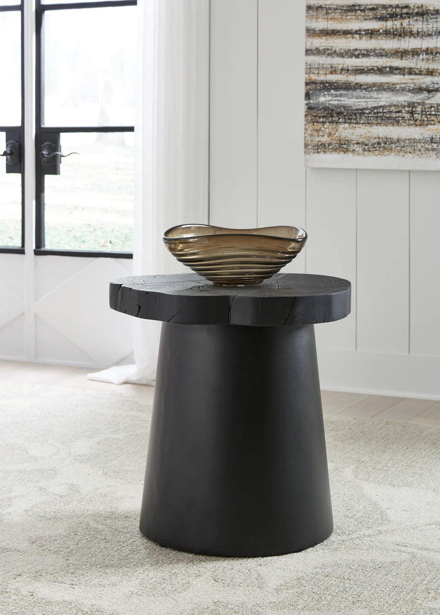 Wimbell Black Live-Edge End Table