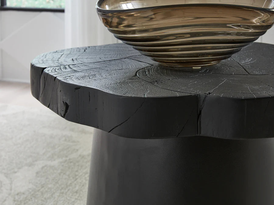 Wimbell Black Live-Edge End Table