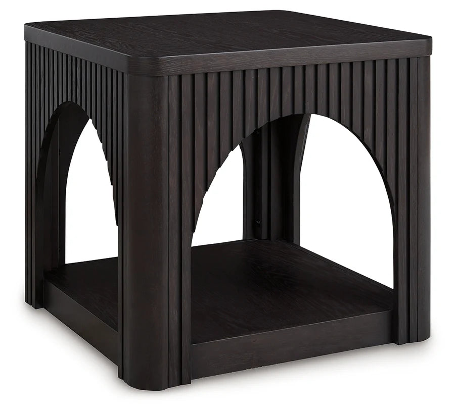 Yellink Black End Table with Shelf