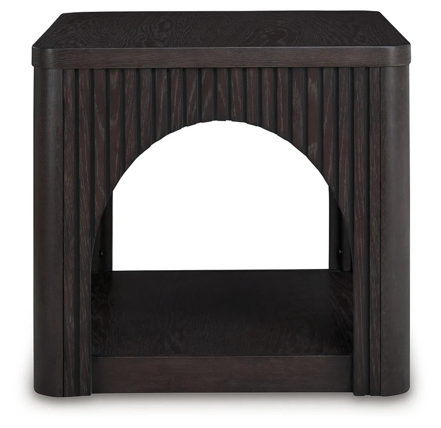 Yellink Black End Table with Shelf
