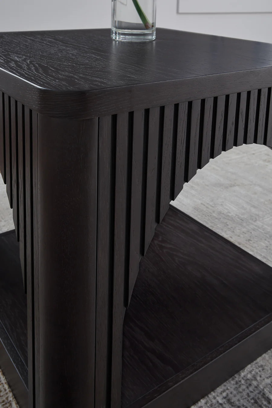 Yellink Black End Table with Shelf