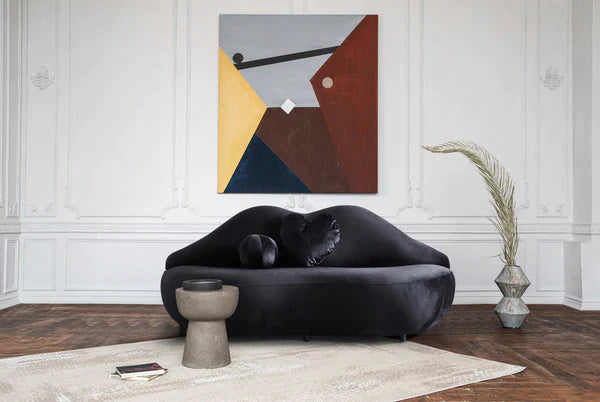 Loveseat de terciopelo con labios